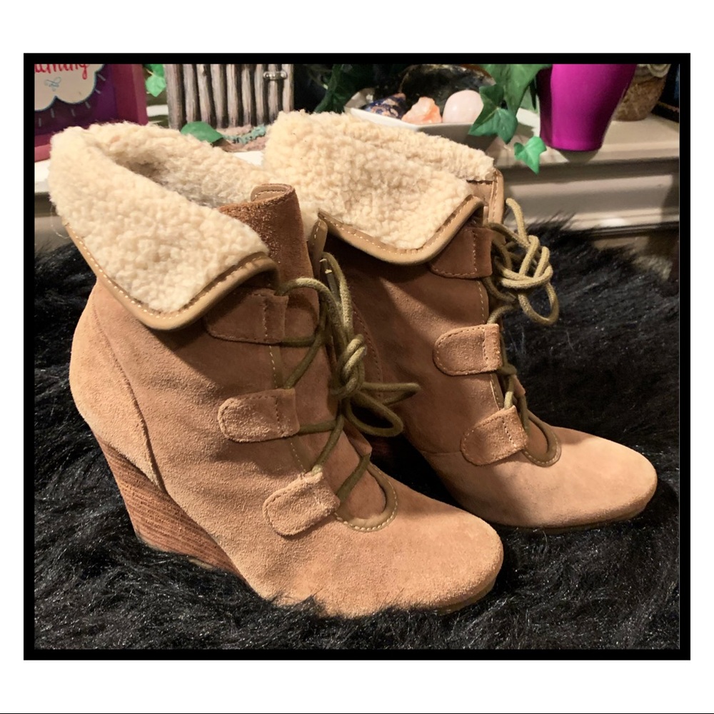 Cute & Cozy Wedge Heeled Booties